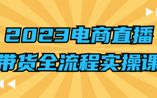 2023电商直播带货全流程实操课 2023电商直播带货全流程实操课