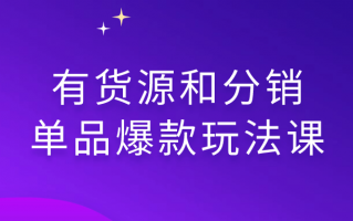 有货源和分销单品爆款玩法课