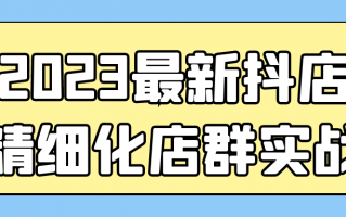 2023最新抖店精细化店群实战