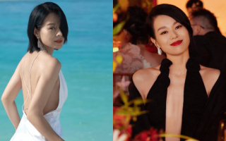 胡杏儿盛装出席“女儿”婚礼，贴身粉红高衩晚装晒白滑腿