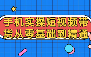 短视频带货从零基础到精通