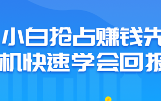 小白抢占赚钱先机快速学会回报（小白赚钱技巧）