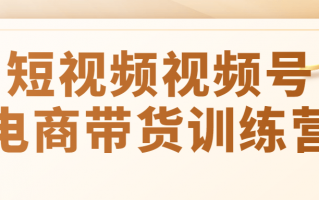 短视频视频号电商带货训练营