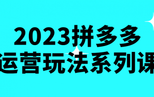 2023拼多多运营玩法系列课