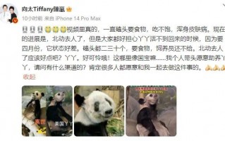 向太陈岚关注旅美熊猫动态 公开称愿意助养丫丫